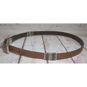 Brighton Reversible Swivel Faux Croc Belt‎ Sz M 32 Silver Buckles 4400 Vintage